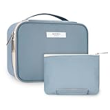 Narwey Reise Kosmetiktasche Große Make-up-Tasche Kulturtaschen Schminktasche Kosmetiktasch Organizer für Damen Mädchen (Graublau (Aktualisierung))