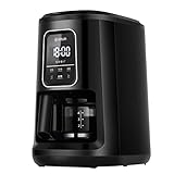 Tropfkaffeemaschine mit Gratmühle, kompakter elektrischer Brauer, wiederverwendbarer Filter, automatische Warmhaltung, Anti-Tropf-Funktionalität, Timer im Lieferumfang enthalten für perfekten Kaffee