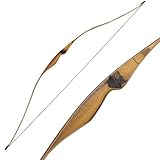 52/54 Zoll Bogenschießen Recurve Bogen Laminierter traditioneller Langbogen 10-35lbs Jagdschießen Langbogen für die Jugend Anfänger Erwachsene Rechte Hand (52 Zoll, 15lbs)