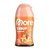 MORE Zerup, Multifrucht, 65 ml, für bis zu 8 l Fertiggetränk, zuckerfreier Sirup mit echten Fruchtextrakten, vegan, zero Kalorien - made in Germany