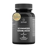 Lunae Schwarzer Knoblauch – mit 1.500 mg fermentiertem Knoblauchextrakt (15:1) pro Tagesdosis – unterstützt Herzfunktion & Immunsystem – laborgeprüft & in Deutschland produziert – 180 Kapseln
