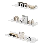 SONGMICS Wandregale aus Metall, 3er Set, Schweberegale, Industrie-Design, Wandboards, für Dekos, für Schlafzimmer, Küche, Badezimmer, Wohnzimmer, unterschiedliche Layouts, weiß LFS012W01