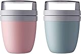 Mepal 'Ellipse' Lunchpot to go 500 ml & 200 ml, Farbe & Stückzahl:Nordic Pink & Nordic Green