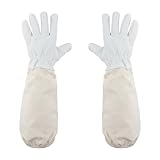 Imkerhandschuhe aus Ziegenleder: Imkerhandschuhe Stichsicher elastische Manschette imker handschuhe, 48cm imkereibedarf Bienenzucht Handschuhe mit Belüfteten Ärmeln