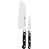 ZWILLING Professional S Messer-Set, 2-teilig (Spick-/Garniermesser 10 cm, Santokumesser 18 cm), Rostfreier Spezialstahl/Kunststoff-Griff mit Nieten, Schwarz [Made in Germany]