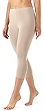 Merry Style Damen Leggings 3/4 Capri Leggings aus Viskose MS10-144 (Beige, M)