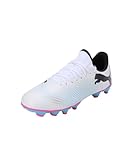 PUMA Future 7 Play Fg/Ag Jr Fussballschuh, White Black Poison Pink, 38.5 EU