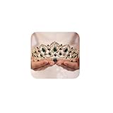 Wekicici Strass-Hochzeits-Tiara, bezaubernd, grüner Edelstein, Königin-Krone mit Kamm, Stirnband, Hochzeit, Festzug, Geburtstag, Party, Krone, Prinzessinnen-Kopfschmuck für Damen und Mädchen (grün)