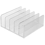 Mipcase Transparenter Acryl Buchhalter Schreibtisch Organizer mit Abgerundeten Kanten rutschfest Stabil für Bücherregal und Briefablage für Zuhause und Büro