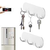 2er-Pack Magnetischer Schlüsselhalter mit 3 Haken für Kühlschrank, Küche und Waschküche