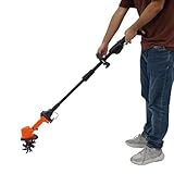 21V Akku Bodenhacke Klein Bodenfräse Gartenfräse Elektro Kultivator mit 5 x 1500mAh Batterie, Gartenhacke mit 10cm Arbeitsbreite und Kultivierungstiefe 10 cm