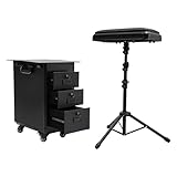 Tätowierkoffer mit Rollen, Make-up, Zug, Reisekoffer mit Armlehne, Ständer, abnehmbarer Nagelkunst-Stickerei-Trolley, Make-up-Tour-Organizer mit 4 Universalrädern und Code-Schloss, für Kosmetiker