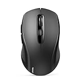 TECKNET Maus Kabellos, Bluetooth Maus (Tri-Mode: BT 5.0/3.0+2.4GHz) Funkmaus mit USB-Empfänger, Ergonomische Tragbare Maus Bluetooth für Laptop PC Computer, Mac OS, Android, Windows, Schwarz