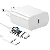 iPhone Kabel – Schnellladung, [MFI zertifiziert] für iPhone 14 Pro Max/14/13 Pro/13 Pro Max/12 Pro/12 Pro Max/11/SE/XR/XS Max/iPad, 25 W USB Ladegerät iPhone Typ C schnell und 1,2 m Wandkabel Typ C