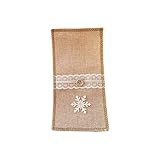 Jute-Spitzen-Utensilienhalter, dekorative Jute-Bestecktasche, praktische Jute-Besteckhülle für Party, Hochzeit, Abendessen, Tischdekoration