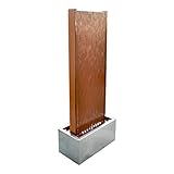 KÖHKO® Wasserwand ca. 97 cm Kombination aus Corten- und Edelstahl Wasserspiel mit LED-Beleuchtung