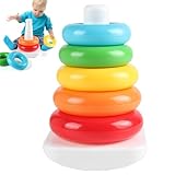 Regenbogen-Stapelringe – Kinderspielzeug-Stapler, Frühpädagogischer Turm, Farbenfrohes Lernset | Spannende Praktische Aktivität Für Die Entwicklung Von Fähigkeiten, Feinmotorik, Koordination Und Kogni