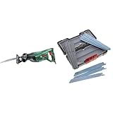 BOSCH POWERTOOLS PSA 700 E (710 Watt, im Karton) + 2607010901 15-Piece Recip Saw Blade Wood and Metal Set (for Wood and Metal, Toughbox, Accessories for Recip Saws), White
