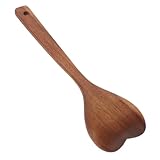TOYZFRIENDY Holzlöffel Mit Langem Griff Herzform Zum Kochen Salatrührlöffel Aus Robustem Holz Tragbar Für Küche