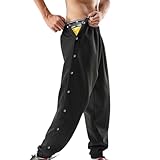 Jogginghose Herren, Herren Trainingshose mit durchgehendem Reissverschluss Sporthose mit Seitlichem Reißverschluss für Herren Freizeithose mit Weitem Bein Jogginghose Sportswear