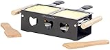 Rosenstein & Söhne Raclette mit Kerzen: Teelicht-Raclette für 2 Personen, mit Schabern und Teelichtern (Raclette Stövchen, Teelichtofen, mit Teelichter)