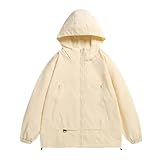 SRZYMJ Jacke Herren Ohne Kapuze Windbreaker Herren Fahrradweste Regenjacke Männer Herren Regenjacke Herren Langarmshirt Windbreaker Herren Fahrradweste Beige Herren Hoodie Sweatshirt L