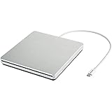 VikTck USB-C Superdrive Externer DVD-/CD-Lesegerät und DVD-/CD-Brenner für Apple-MacBook Air/Pro/iMac/Mini/MacBook Pro/ASUS/ASUS/Dell Latitude mit USB-C-Anschluss, Plug-and-Play, silberfarben