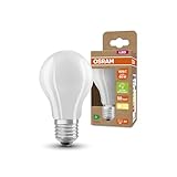 OSRAM LED Stromsparlampe, Matte Birne aus Glas mit E27 Sockel, Warmweiß (3000K), 4 Watt, ersetzt herkömmliche 60W-Leuchtmittel, besonders hohe Energieeffizienz und stromsparend, 1er-Pack