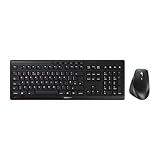 Stream Desktop Comfort, Kabelloses Tastatur-Maus-Set, UK-Layout (QWERTY), 2,4 GHz Funk, Flüsterleise Tasten, Ergonomische Rechtshändermaus, Schwarz