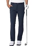 AOLI RAY Herren Golfhose Lang wasserdichte Golf Stretchhose Schmale Passform Golf Trousers Slim fit Stretch Golfhose Lang Golf Pants Navy L