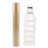 SXCCNW Federball Bälle, 6 Stück Gänsefeder Badminton Federbälle, Naturfederbälle Federball Shuttle, Gänsefedern Federball Shuttlecocks Badmintonbälle für Drinnen und Draußen