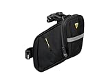 Topeak Aero Wedge Pack DX Medium - 0,9L erweiterbare Untersattelsitztasche mit QuickClick F25 Halterung, Reflektorstreifen & Werkzeugfächern