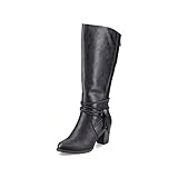 Rieker Damen Klassische Stiefel 96059, Frauen Stiefel,langschaftstiefel,hoher Absatz,Boots,Winterstiefel,Winterschuhe,schwarz (00),39 EU / 6 UK