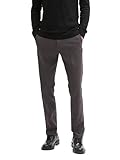 TOM TAILOR Herren Slim Fit Chino Hose aus Stretch Piqué mit Gürtel, 36160 - Grey Black Zig Zag Structure, 33/32