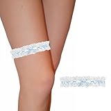 LuLiyLdJ Strumpfband Blau Hochzeit, Blaues Strumpfband Hochzeit, Strumpfband Hochzeit, 2 Stück