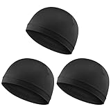 Ptwola 3 Stück Klassische Beanie Mütze für Herren & Damen Weiche Bequeme Dünne Mütze Unisex Slouch Beanie Elastisch Dünne Laufmütze Schnelltrocknende Schutz Radmütze Helmfutter für Alle Jahreszeiten