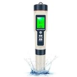 PH Messgerät Wasser mit LED-Anzeige 5 In 1 PH Wert Messgerät PH/EC/TDS/Salzgehalt/Temperatur Ip67 Salzmessgerät für Schwimmbäder Trinkwasser Bewässerung Hydrokultur Salzwasser