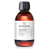 Naissance Pflanzliches Glycerin (Glyzerin/Glycerol) (Nr. 806) 250ml - flüssig, 100% Eur. Ph. Qualität & Lebensmittelqualität, vegan, natürliches Feuchthaltemittel, parfümfrei, gentechnikfrei.