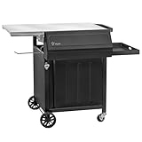 BBQ-Toro Grillwagen 100 x 73 x 91 cm | Schwarz | Grilltisch mit großer Arbeitsfläche | Grill Beistelltisch mit Rollen, Outdoor Grill Trolley | Grilltisch Outdoor, Servierwagen mit Ablagefläche