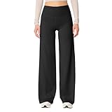 Straighthose Yogahose Damen Geradem Bein Hose Mittlere Taille Sweathose Strecken Sporthose Lose Gerade Hose Activewear Damen Hose Pants Yoga Hose Fitness Training Sport