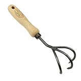 DeWit Blumenkralle 28 cm I Profi Grubber aus Borstahl mit 3 Zinken I Premium Garten-Zubehör zum Boden auflockern I Handgemachtes Garten-Tool in Bester Qualität I Garden Tools – Made in Holland