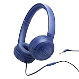 JBL Tune 530 Comfort-Fit Wired On Ear Kopfhörer mit Mikrofon, JBL Reiner Bass-Sound, EQ-Voreinstellungen, faltbares Design und verwicklungsfreies Kabel, Blau