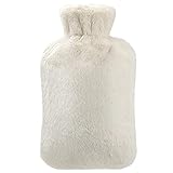 Homealexa Wärmflasche mit weichem Bezug 2L, Premium Naturkautschuk,Sicher und Langlebig Wärmeflasche für Familie