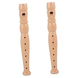 Vaguelly 2 Stück Kinderklarinette Bambusflöte Holz Piccolo 6 Loch Klarinette Holzbläser Klarinette Fipple Flöte Anfänger Klarinette Kinder Flöte Übung Holz Schüler Musikinstrument