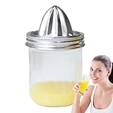 Zitruspresse aus Edelstahl, tragbare Presse, Deckel für Zitruspresse mit Behälter, für alle Orangengetränke und Limette für Picknick im Freien und Partys