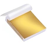 Lioqok 100 Blatt Blattgold Folien zum Basteln – Blattgoldblätter für Kunstprojekte, Handwerk und Dekoration – Ideal für kreatives Basteln