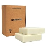 IchbinPUR - weiße Olivenölseife, 2x90 g (1x Doppelpack), Naturseife für Haut, Haare und Rasur, für alle Hauttypen, ohne Parfüm, ohne Allergene, plastikfreii (Biokosmetik, 2x90g)