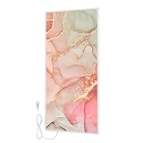 BR Bringer Bild Infrarotheizung mit Rahmen - Bildheizung mit UV Druck - 60x120x1,8cm - Fluid Art Marmor Optik, rosa