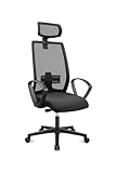 Living Chairs Basic 20 – Bürostuhl mit Air+ Luftkissen-Technologie, ergonomisch und preiswert, Synchronmechanik, Netzrücken, Made in Germany, Top Preis-Leistung (schwarz + Armlehnen + Kopfstütze)