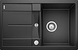 BLANCO METRA 45 S | Granitspüle aus SILGRANIT anthrazit | Einbauart: Einbau von Oben | reversibel | für 45 cm breite Unterschränke | Großes Becken | Reinigungsfreundliche Öberfläche